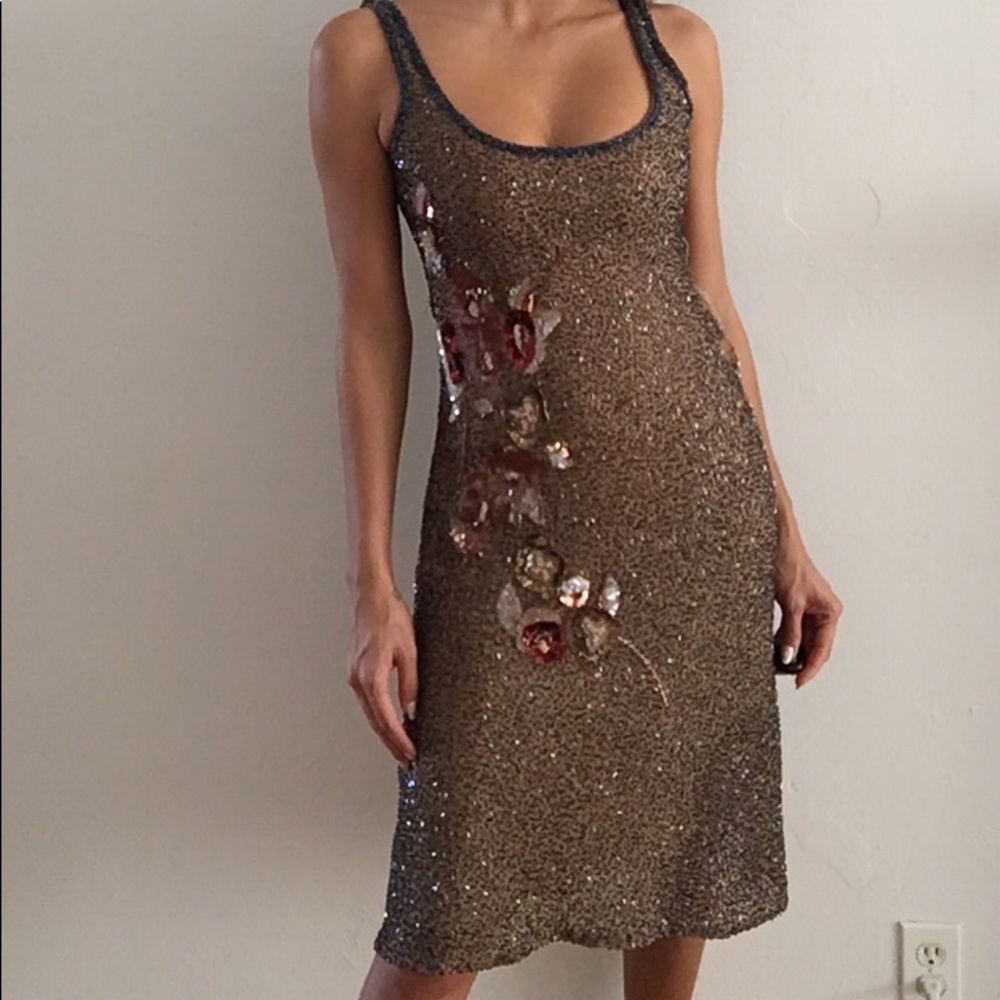 Vintage Beaded Midi Dress ✨